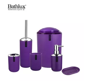 Набор качественных стильных аксессуаров для ванной комнаты Bathlux из 6 предметов, Фиолетовый Набор качественных стильных аксессуаров для ванной комнаты Bathlux из 6 предметов, Фиолетовый