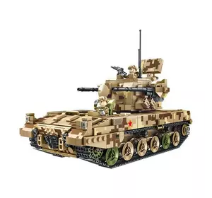 Конструктор детский игровой.Зенитная установка танк военный  1270 детали, хаки Конструктор детский игровой.Зенитная установка танк военный  1270 детали, хаки