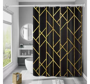 Шторка для ванны из полиэстера водонепроницаемая Bathlux 180x180 см с кольцами, занавеска для ванной комнаты Шторка для ванны из полиэстера водонепроницаемая Bathlux 180x180 см с кольцами, занавеска для ванной комнаты