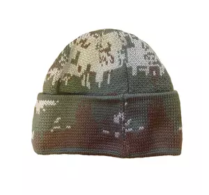 Шапка вязанная тактическая для военных и ВСУ, теплая непродуваемая шапка с отворотом анатомическая Мультикам Шапка вязанная тактическая для военных и ВСУ, теплая непродуваемая шапка с отворотом анатомическая Мультикам