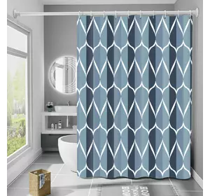 Шторка для ванны водонепроницаемая Bathlux 180x180 см с крючками, занавеска для ванной с рисунком Шторка для ванны водонепроницаемая Bathlux 180x180 см с крючками, занавеска для ванной с рисунком