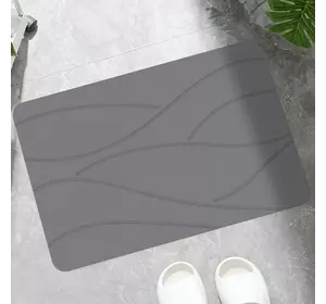 Коврик универсальный для душа и ванной комнаты,кухни,прихожей каменный 60х39 см из диатомита цвет бело-серый Коврик универсальный для душа и ванной комнаты,кухни,прихожей каменный 60х39 см из диатомита цвет бело-серый