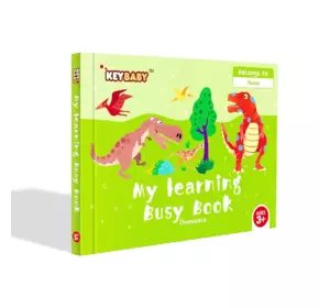 Дитяча розвиваюча книга Busy Book Монтессори,тактильная книга с липучками Keybaby для детей, бизибук, Dinosaur Дитяча розвиваюча книга Busy Book Монтессори,тактильная книга с липучками Keybaby для детей, бизибук, Dinosaur