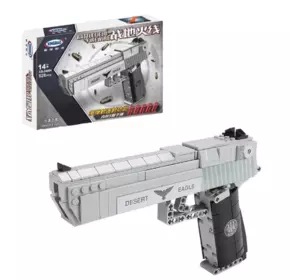 Конструктор игровой детский Пистолет Desert Eagle 528 деталь серый Конструктор игровой детский Пистолет Desert Eagle 528 деталь серый