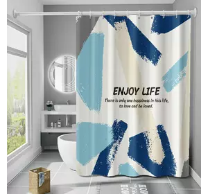 Шторка для ванны из полиэстера водонепроницаемая Bathlux 180x180 см с кольцами, занавеска для ванной комнаты Шторка для ванны из полиэстера водонепроницаемая Bathlux 180x180 см с кольцами, занавеска для ванной комнаты
