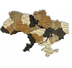 Карта Украины из натурального дерева на стену 74х50 см, большая карта Украины навесная Карта Украины из натурального дерева на стену 74х50 см, большая карта Украины навесная