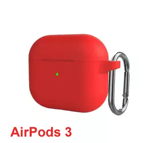 Чехол силиконовый HOCO для Apple AirPods 3 с карабином чехол для наушников Красный Чехол силиконовый HOCO для Apple AirPods 3 с карабином чехол для наушников Красный