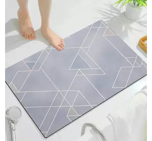 Коврик для ванной комнаты и душа из диатомита Bathlux 50х80 см с прорезиненной основой впитывающий, Серый Коврик для ванной комнаты и душа из диатомита Bathlux 50х80 см с прорезиненной основой впитывающий, Серый