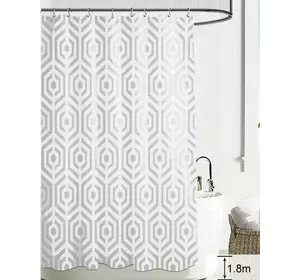 Шторка для ванной комнаты Bathlux 180 x 180 см с водоотталкивающим покрытием, с геометрическим узором Шторка для ванной комнаты Bathlux 180 x 180 см с водоотталкивающим покрытием, с геометрическим узором