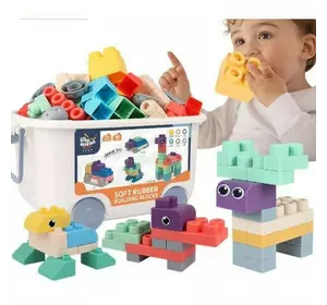 М'який силіконовий конструктор для дітей Soft rubber building blocks 80 шт М'який силіконовий конструктор для дітей Soft rubber building blocks 80 шт