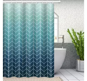 Шторка для ванної кімнати Bathlux 180 x 180 см люкс якість з водовідштовхувальним покриттям, бірюзово-синій градієнт Шторка для ванної кімнати Bathlux 180 x 180 см люкс якість з водовідштовхувальним покриттям, бірюзово-синій градієнт