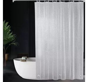 Шторка для ванної кімнати Bathlux 180 x 180 см люкс якість з водовідштовхувальним покриттям, Прозора Шторка для ванної кімнати Bathlux 180 x 180 см люкс якість з водовідштовхувальним покриттям, Прозора