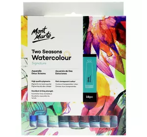 Фарба акрилова для малювання Mont Marte Two Seasons Watercolour Signature 18pc x 12ml Різнокольорові Фарба акрилова для малювання Mont Marte Two Seasons Watercolour Signature 18pc x 12ml Різнокольорові