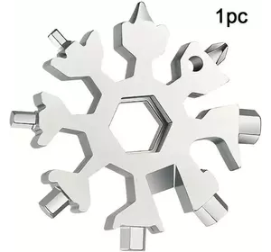 Багатофункціональний Інструмент Сніжинка: Відкривач для пляшок з нержавіючої сталі, Викрутка, Гайковий ключ  18 в 1 Багатофункціональний Інструмент Сніжинка: Відкривач для пляшок з нержавіючої сталі, Викрутка, Гайковий ключ  18 в 1