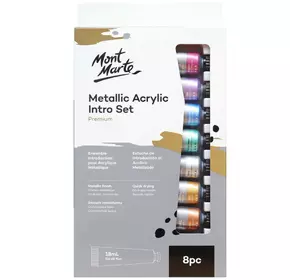 Фарби акрилові металік для малювання Mont Marte Metallic Acrylic Paint Intro Set Premium 10ml Фарби акрилові металік для малювання Mont Marte Metallic Acrylic Paint Intro Set Premium 10ml