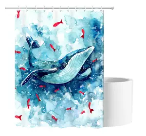 Шторка для ванни з поліестеру водонепроникна Bathlux 180x180 см з кільцями, фіранка для ванної кімнати Шторка для ванни з поліестеру водонепроникна Bathlux 180x180 см з кільцями, фіранка для ванної кімнати