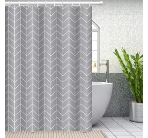 Шторка для ванної кімнати Bathlux 180 x 180 см люкс якість з водовідштовхувальним покриттям, Сіра Шторка для ванної кімнати Bathlux 180 x 180 см люкс якість з водовідштовхувальним покриттям, Сіра