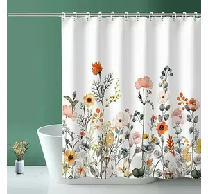 Шторка для ванни та душу з поліестеру водонепроникна Bathlux 180x180 см з кільцями для ванної кімнати Шторка для ванни та душу з поліестеру водонепроникна Bathlux 180x180 см з кільцями для ванної кімнати