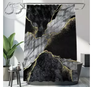 Шторка для душу та ванної кімнати з водовідштовхувальним покриттям, колір сірий 3D-принт Шторка для душу та ванної кімнати з водовідштовхувальним покриттям, колір сірий 3D-принт